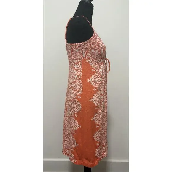 Tommy Bahama Orange White Floral Sundress XS Cotton Spaghetti Strap Resort Dress - Picture 6 of 8